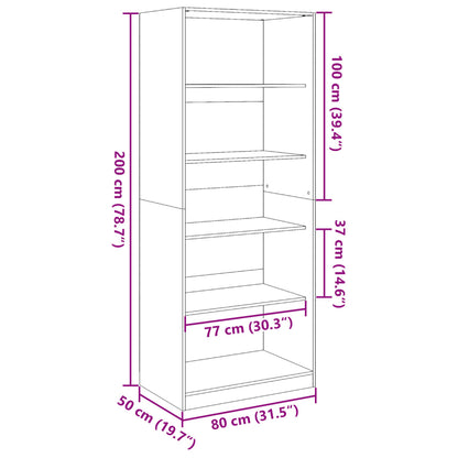 Kleiderschrank Weiß 80x50x200 cm Holzwerkstoff