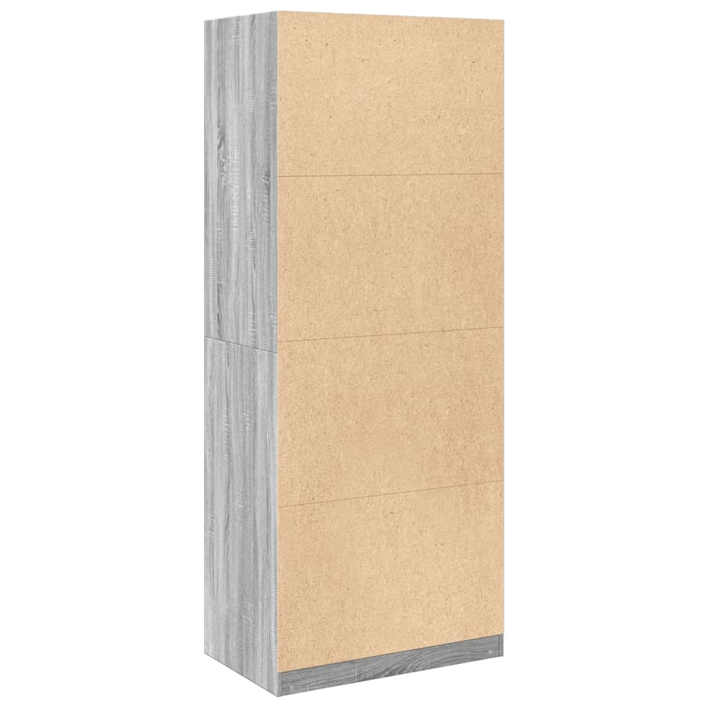 Kleiderschrank Grau Sonoma 80x50x200 cm Holzwerkstoff