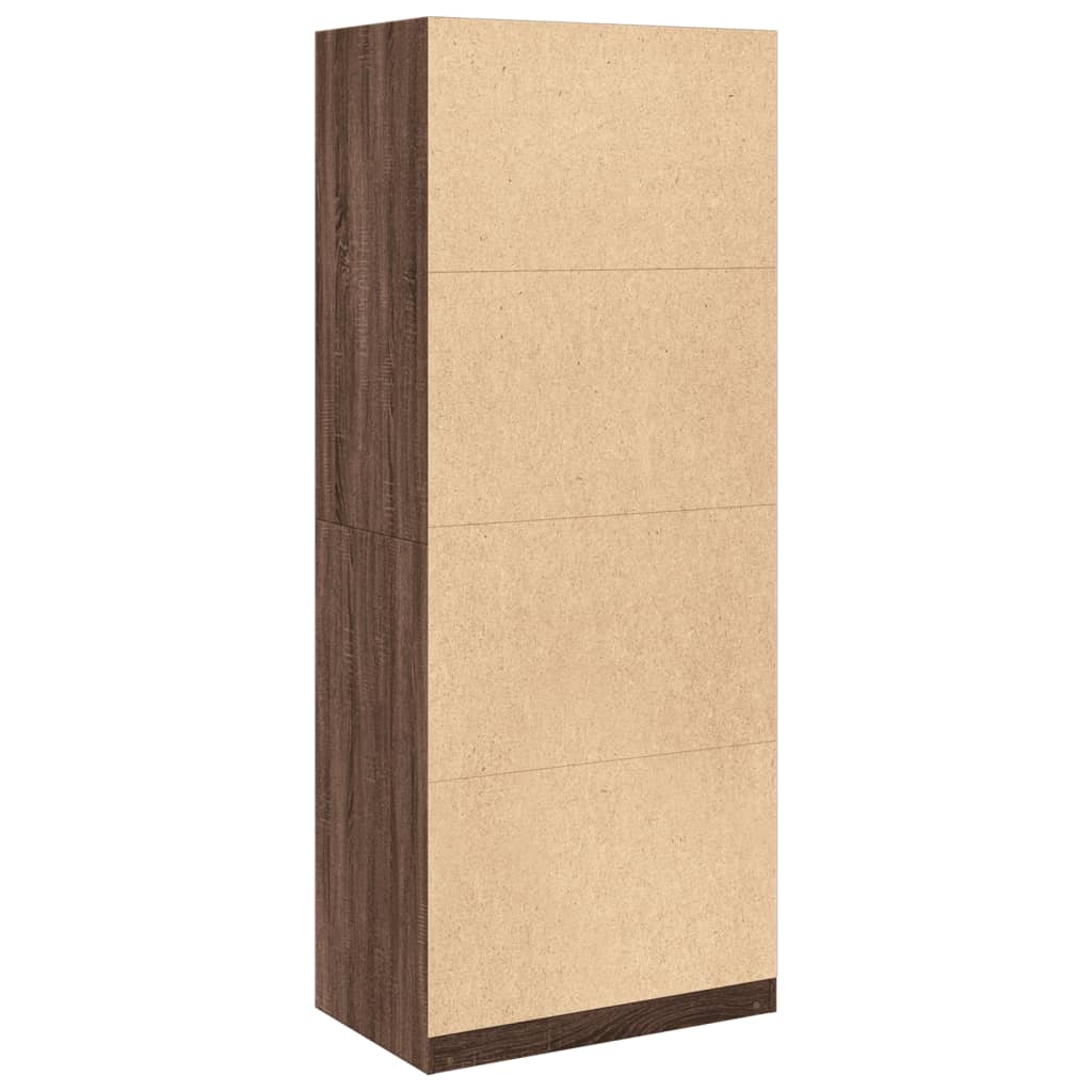 Kleiderschrank Braun Eichen-Optik 80x50x200 cm Holzwerkstoff