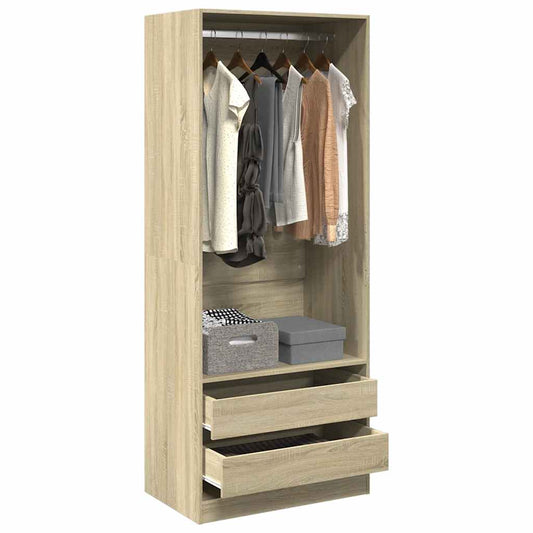 Kleiderschrank Sonoma-Eiche 80x50x200 cm Holzwerkstoff