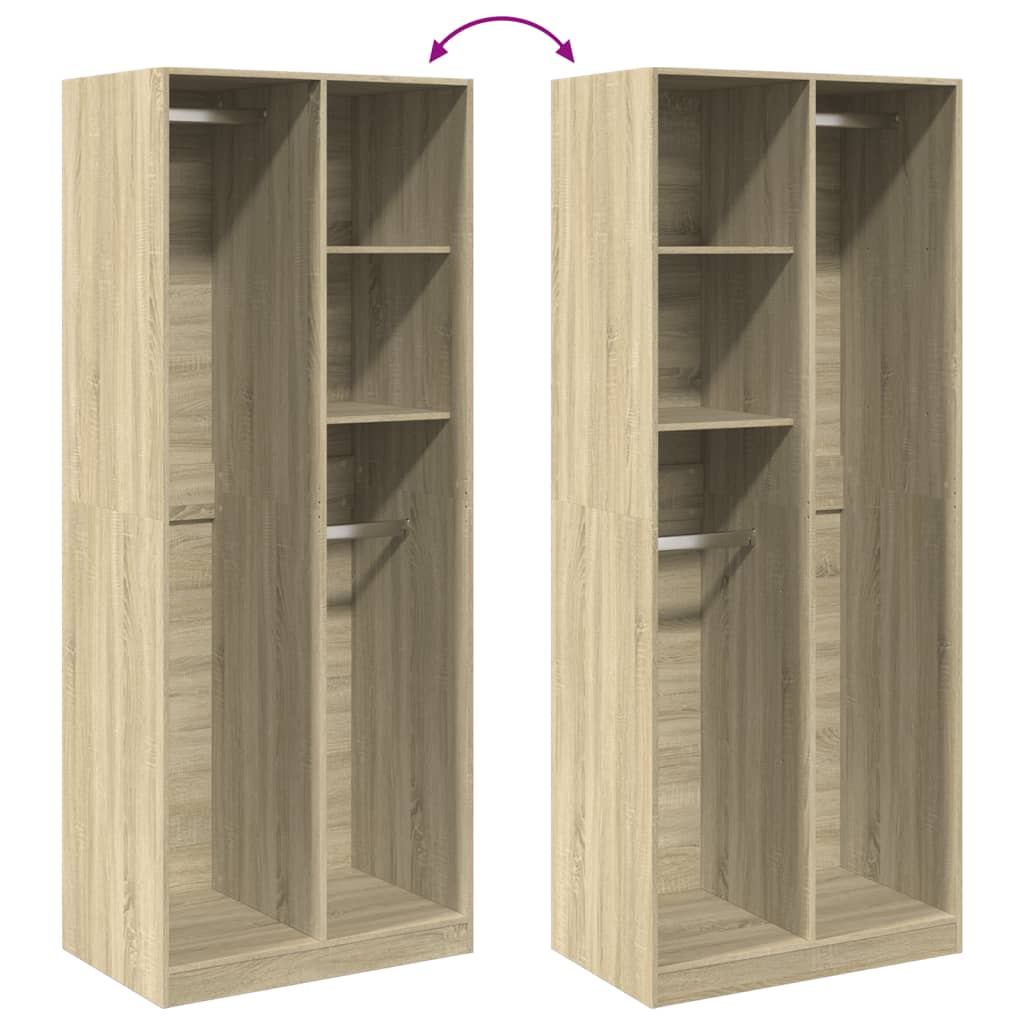 Kleiderschrank Sonoma-Eiche 80x50x200 cm Holzwerkstoff