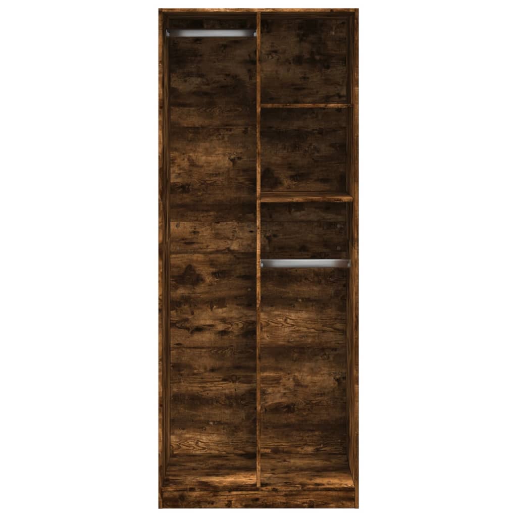 Kleiderschrank Räuchereiche 80x50x200 cm Holzwerkstoffs