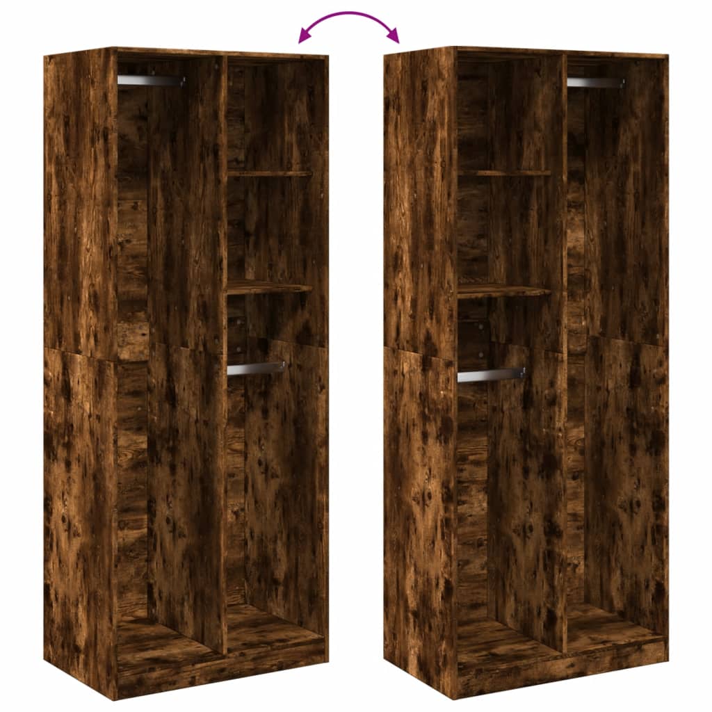 Kleiderschrank Räuchereiche 80x50x200 cm Holzwerkstoffs