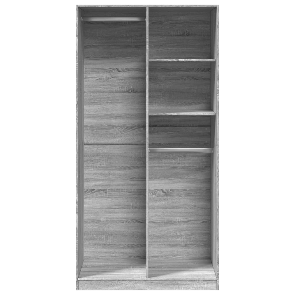 Kleiderschrank Grau Sonoma 100x50x200 cm Holzwerkstoff