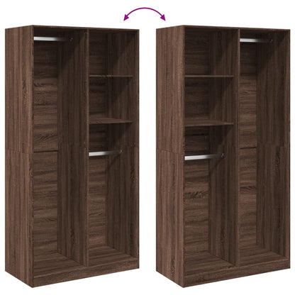 Kleiderschrank Braun Eiche-Optik 100x50x200 cm Holzwerkstoff