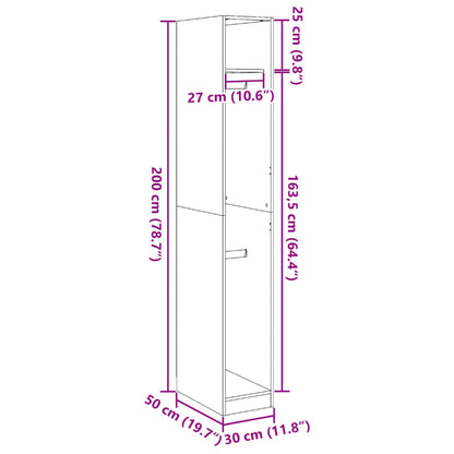 Kleiderschrank Schwarz 30x50x200 cm Holzwerkstoff