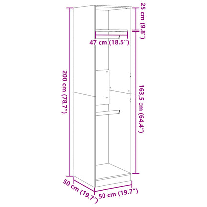 Kleiderschrank Weiß 50x50x200 cm Holzwerkstoff