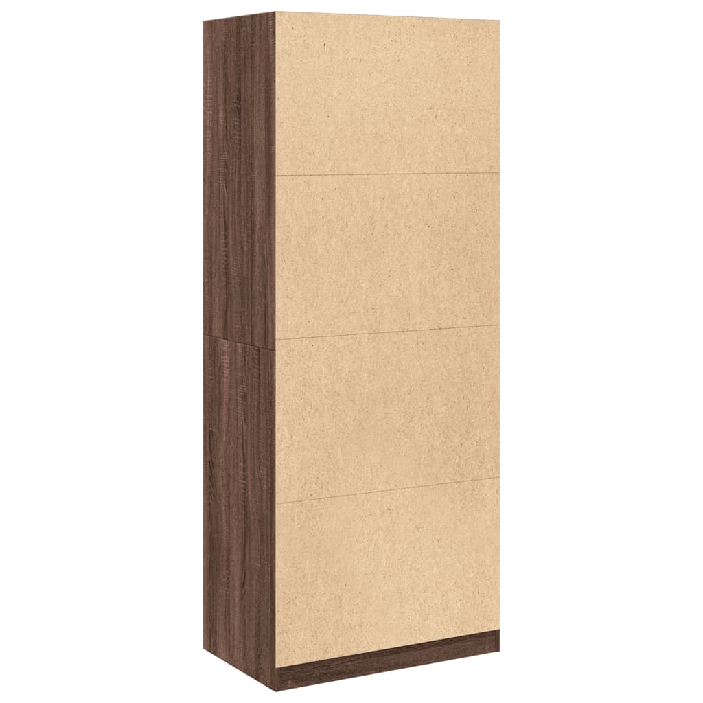 Kleiderschrank Braun Eichen-Optik 80x50x200 cm Holzwerkstoff