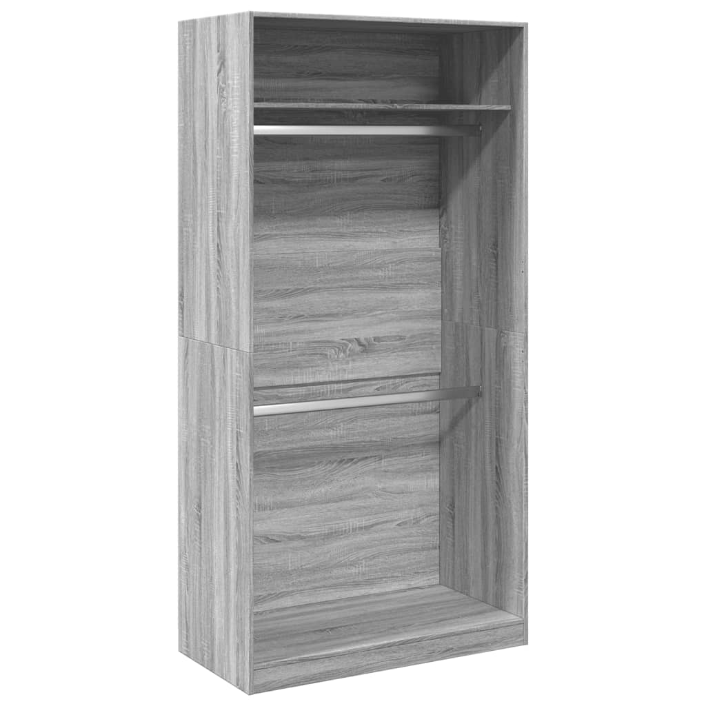 Kleiderschrank Grau Sonoma 100x50x200 cm Holzwerkstoff