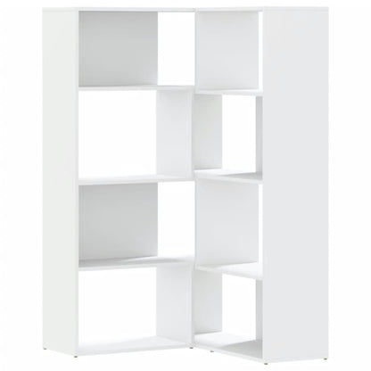 Eck-Bücherregal 4 Etagen Weiß 85x85x140 cm Holzwerkstoff