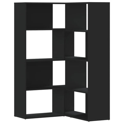 Eck-Bücherregal 4 Etagen Schwarz 85x85x140 cm Holzwerkstoff