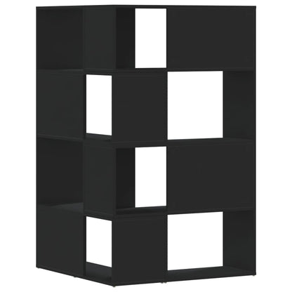 Eck-Bücherregal 4 Etagen Schwarz 85x85x140 cm Holzwerkstoff