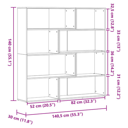 Eck-Bücherregal 4 Etagen Schwarz 85x85x140 cm Holzwerkstoff