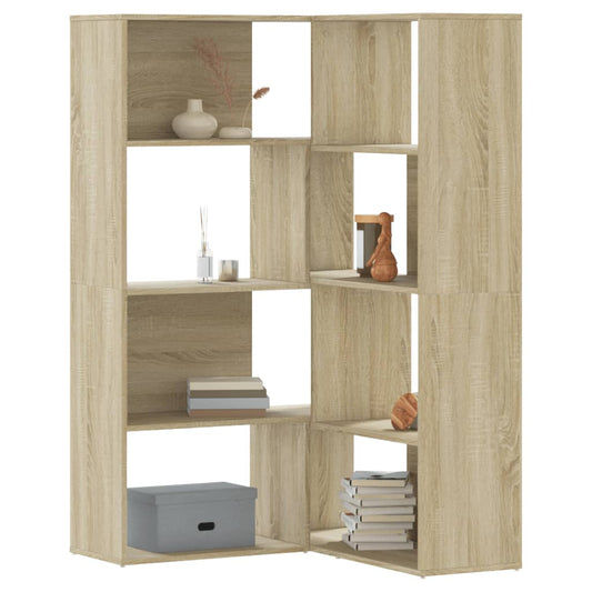 Eck-Bücherregal 4 Etagen Sonoma Eiche 85x85x140cm Holzwerkstoff