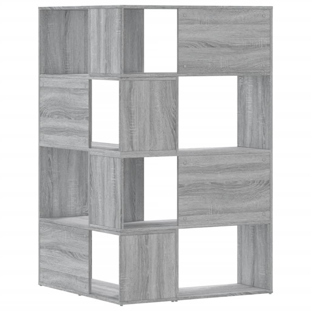 Eck-Bücherregal 4 Etagen Grau Sonoma 85x85x140 cm Holzwerkstoff