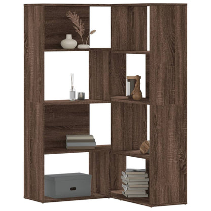 Eck-Bücherregal 4 Etagen Eichen-Optik 85x85x140cm Holzwerkstoff