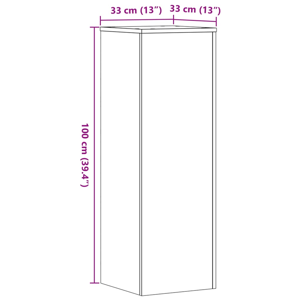 Pflanzenständer 2 Stk. Grau Sonoma 33x33x100 cm Holzwerkstoff