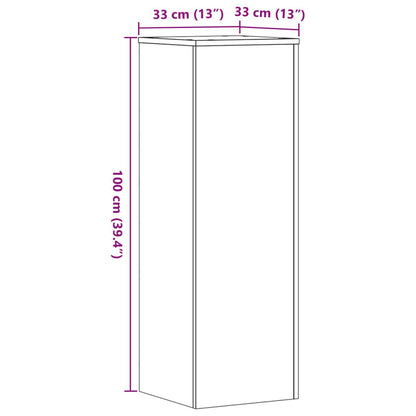 Pflanzenständer 2 Stk. Grau Sonoma 33x33x100 cm Holzwerkstoff