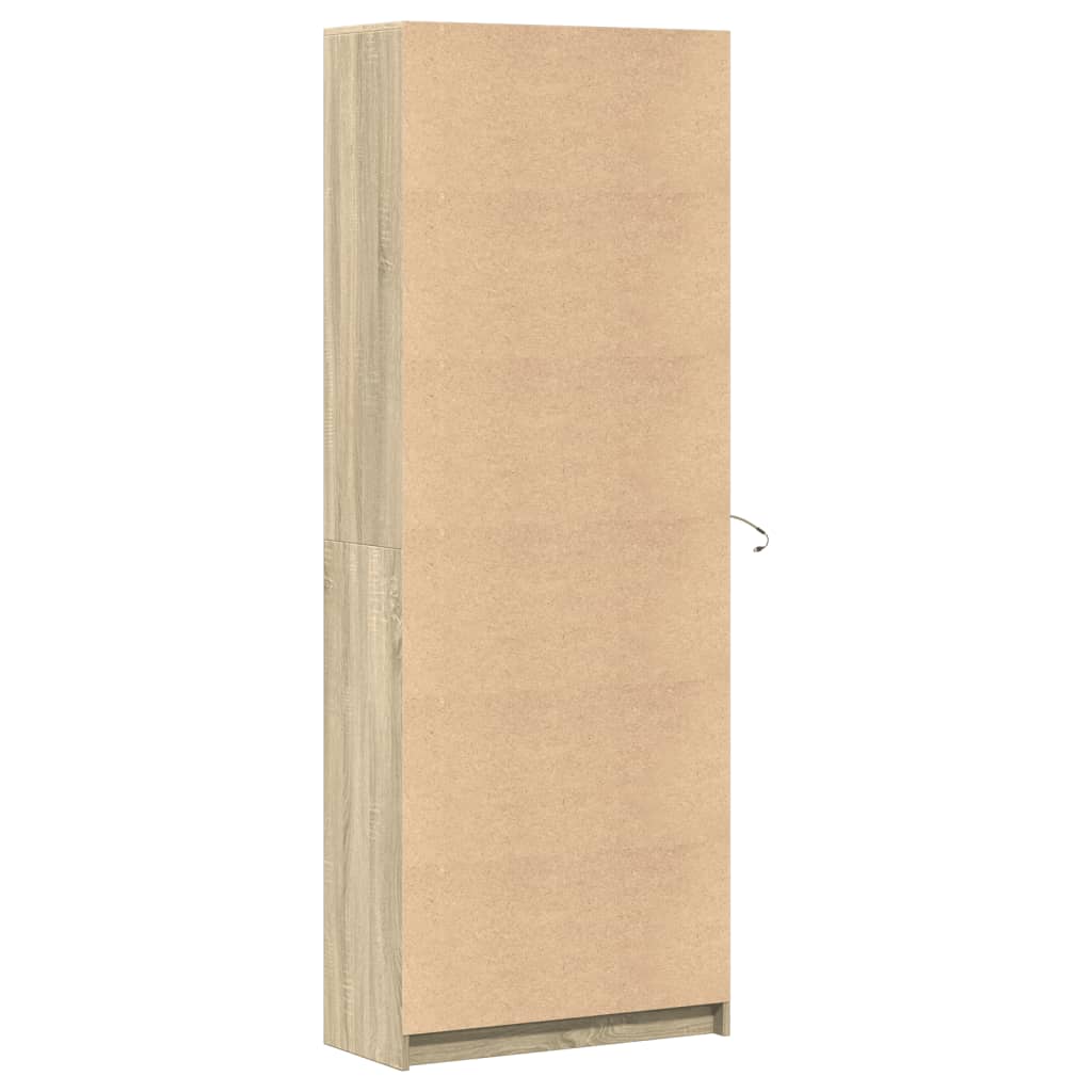 Highboard mit LED-Beleuchtung Sonoma-Eiche 74x32,5x200 cm