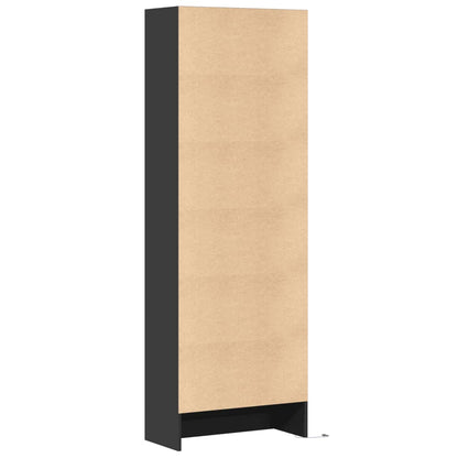 Highboard mit LED-Beleuchtung Schwarz 69x32,5x200 cm