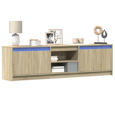 TV-Schrank mit LED-Beleuchtung Sonoma-Eiche 180x34x50 cm