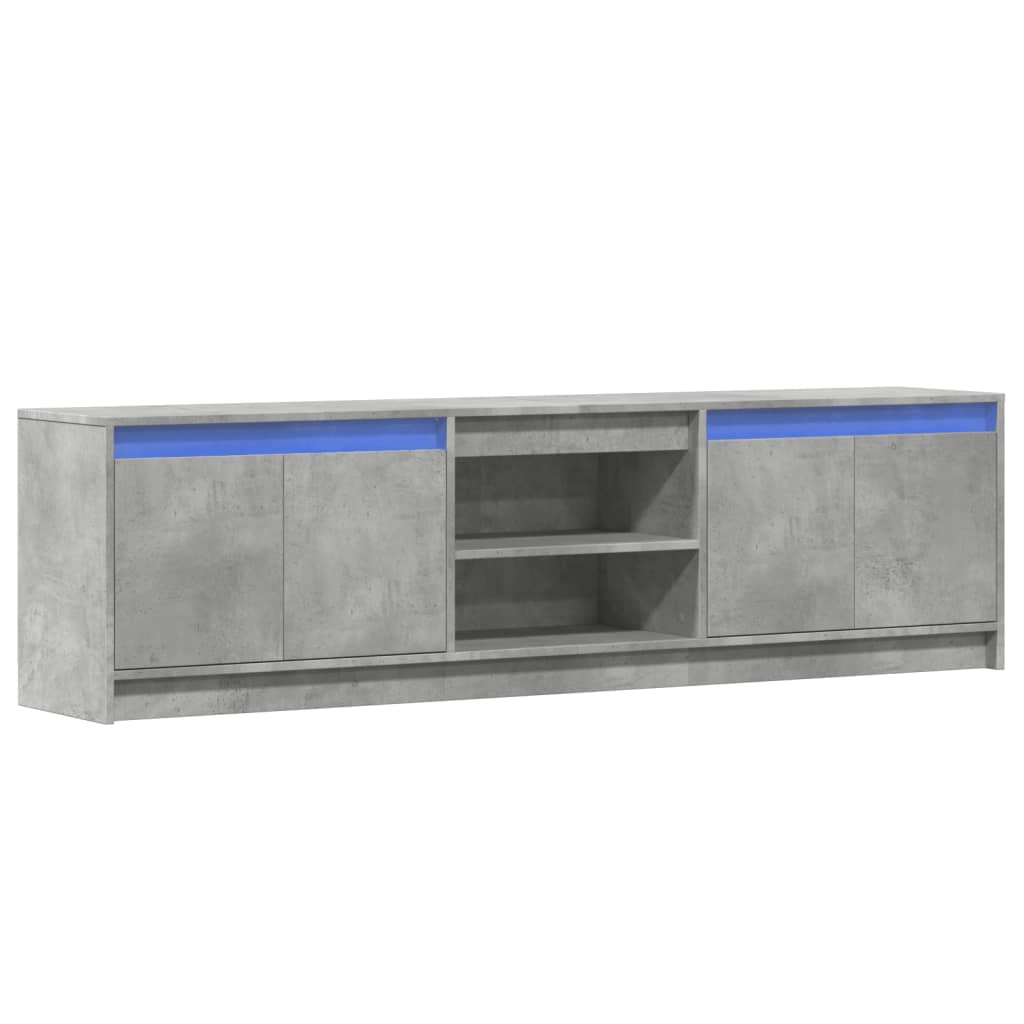 TV-Schrank mit LED-Beleuchtung Betongrau 180x34x50 cm