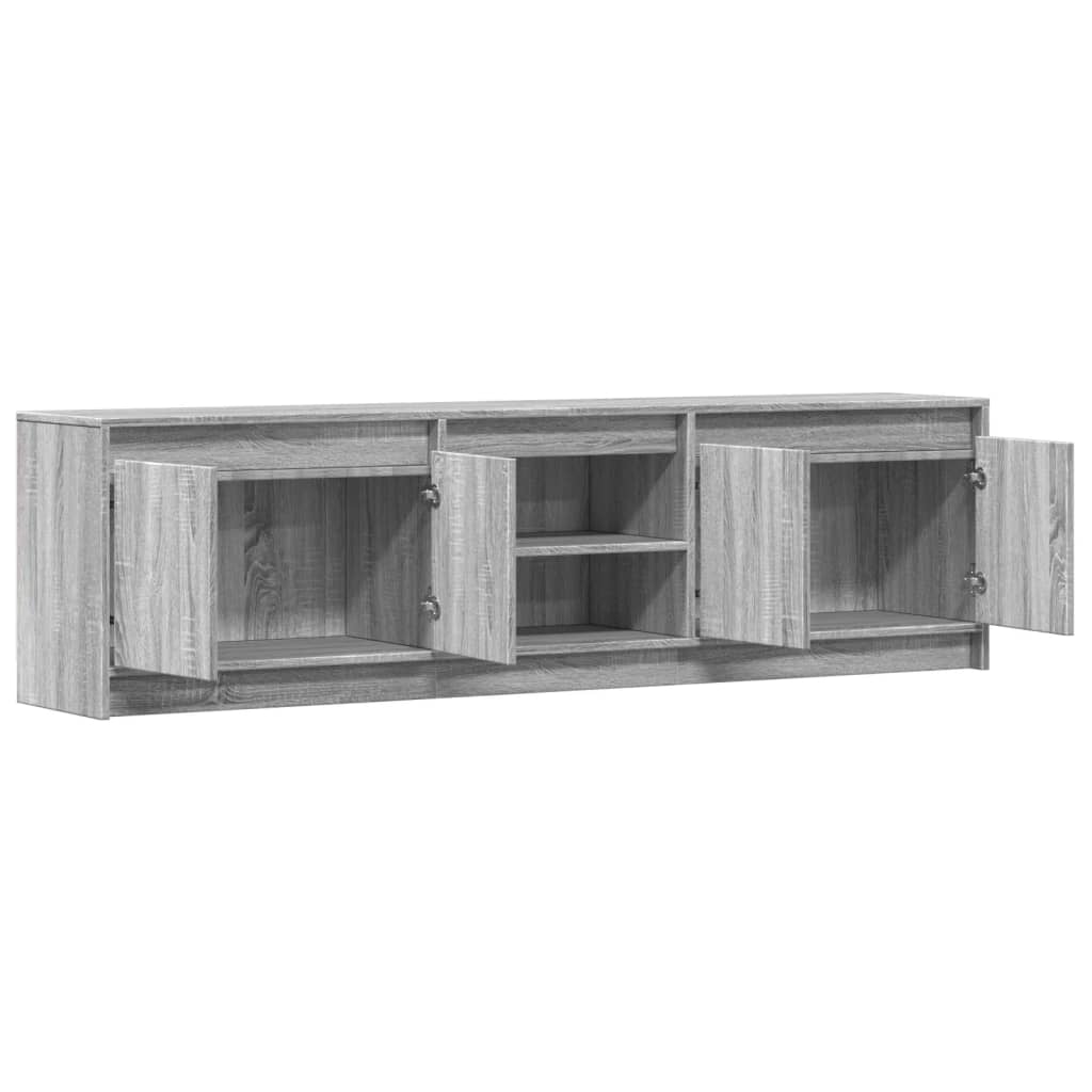 TV-Schrank mit LED-Beleuchtung Grau Sonoma 180x34x50 cm