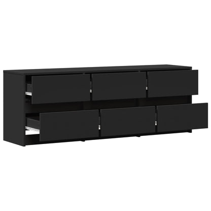 TV-Schrank mit LED-Beleuchtung Schwarz 140x34x50 cm