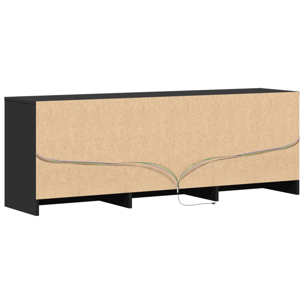 TV-Schrank mit LED-Beleuchtung Schwarz 140x34x50 cm