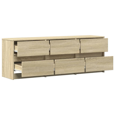 TV-Schrank mit LED-Beleuchtung Sonoma-Eiche 140x34x50 cm