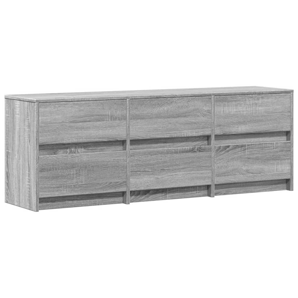 TV-Schrank mit LED-Beleuchtung Grau Sonoma 140x34x50 cm