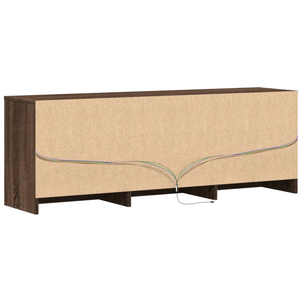 TV-Schrank mit LED-Beleuchtung Braun Eichen-Optik 140x34x50 cm