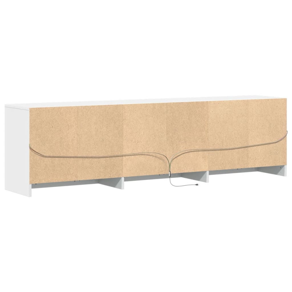 TV-Schrank mit LED-Beleuchtung Weiß 180x34x50 cm Holzwerkstoff