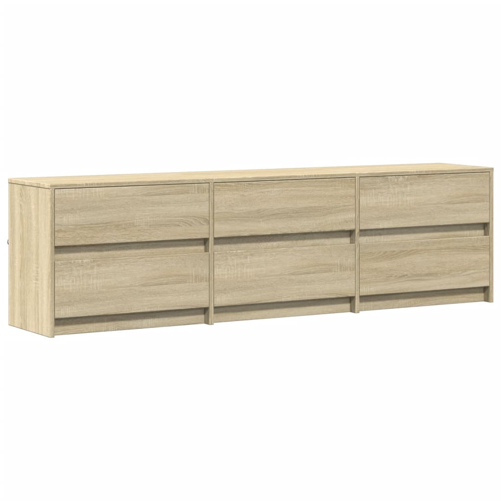 TV-Schrank mit LED-Beleuchtung Sonoma-Eiche 180x34x50 cm