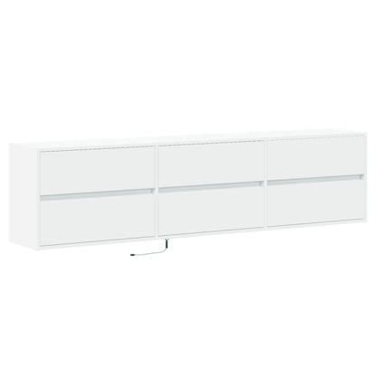 TV-Wandschrank mit LED Weiß 180x31x45 cm