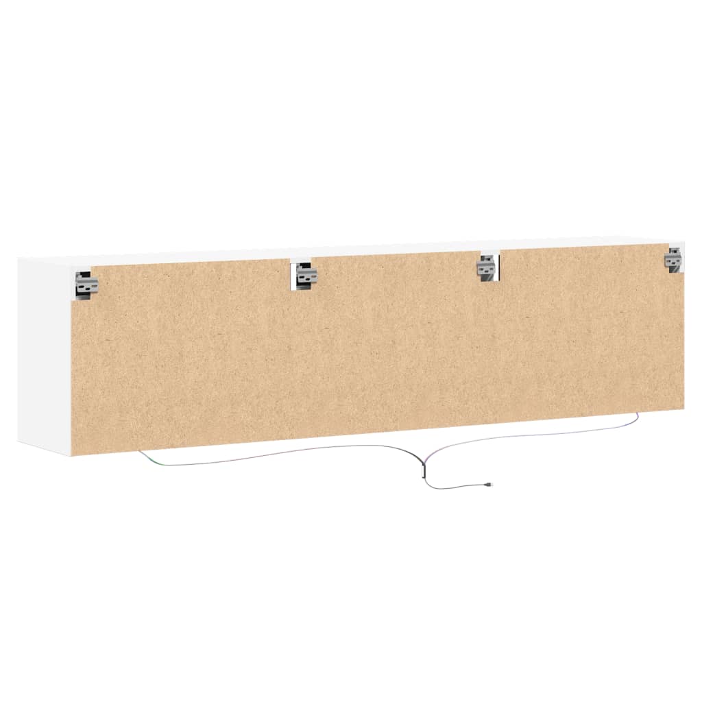 TV-Wandschrank mit LED Weiß 180x31x45 cm