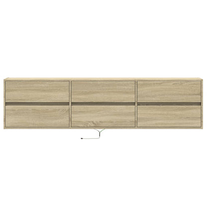 TV-Wandschrank mit LED Sonoma-Eiche 180x31x45 cm