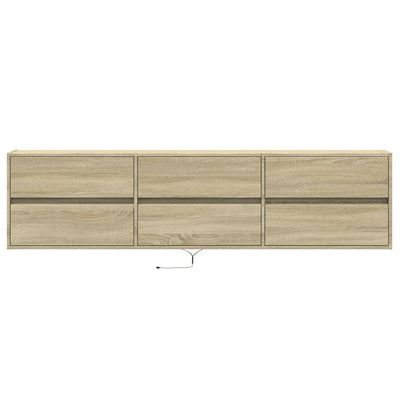 TV-Wandschrank mit LED Sonoma-Eiche 180x31x45 cm