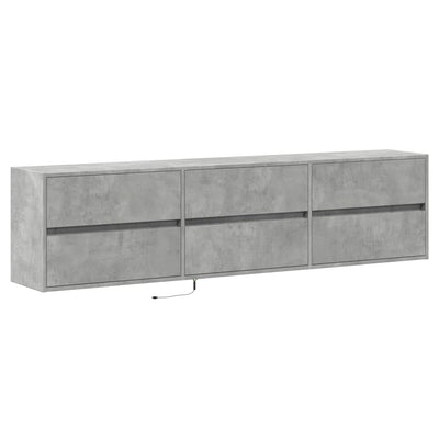 TV-Wandschrank mit LED Betongrau 180x31x45 cm