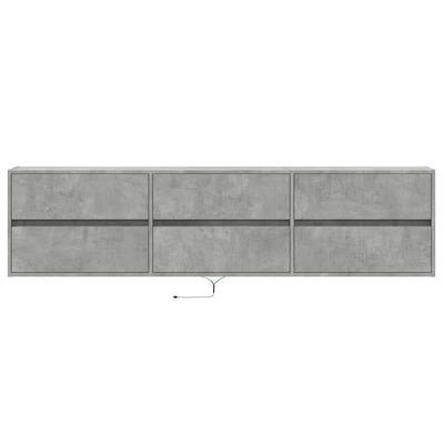 TV-Wandschrank mit LED Betongrau 180x31x45 cm