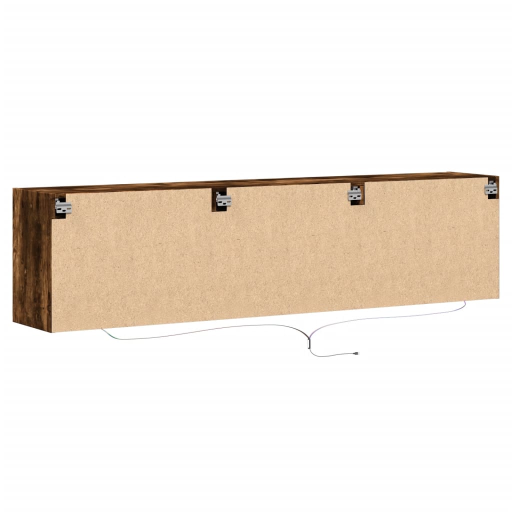 TV-Wandschrank mit LED Räuchereiche 180x31x45 cm