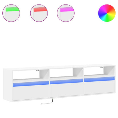 TV-Wandschrank mit LED Weiß 180x31x45 cm