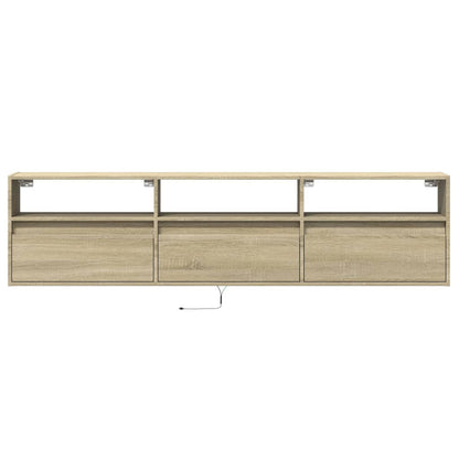 TV-Wandschrank mit LED Sonoma-Eiche 180x31x45 cm