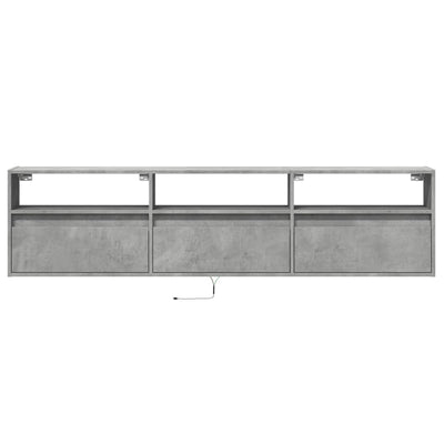 TV-Wandschrank mit LED Betongrau 180x31x45 cm