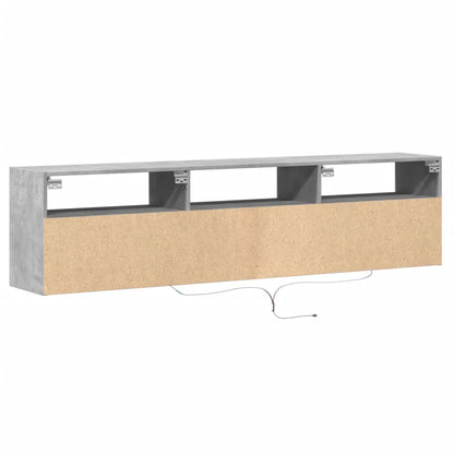 TV-Wandschrank mit LED Betongrau 180x31x45 cm