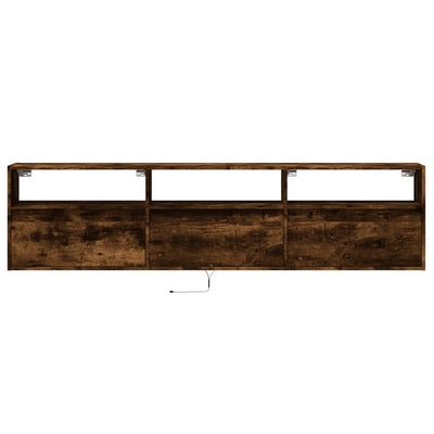 TV-Wandschrank mit LED Räuchereiche 180x31x45 cm