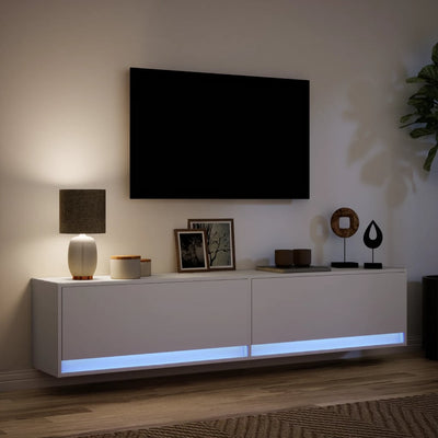 TV-Wandschrank mit LED Weiß 180x31x38 cm