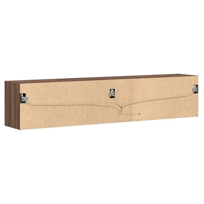 TV-Wandschrank mit LED Braun Eichen-Optik 180x31x38 cm