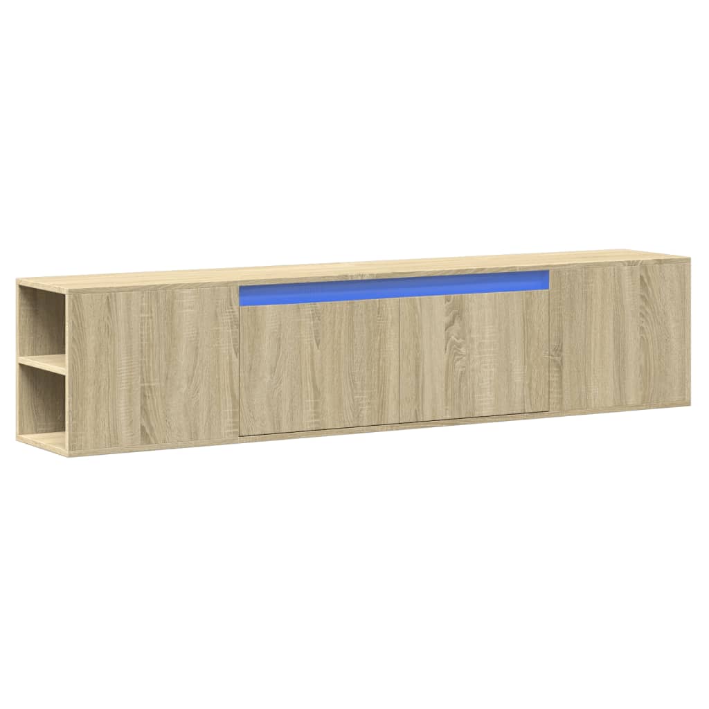 TV-Wandschrank mit LED-Beleuchtung Sonoma-Eiche 180x31x39,5 cm