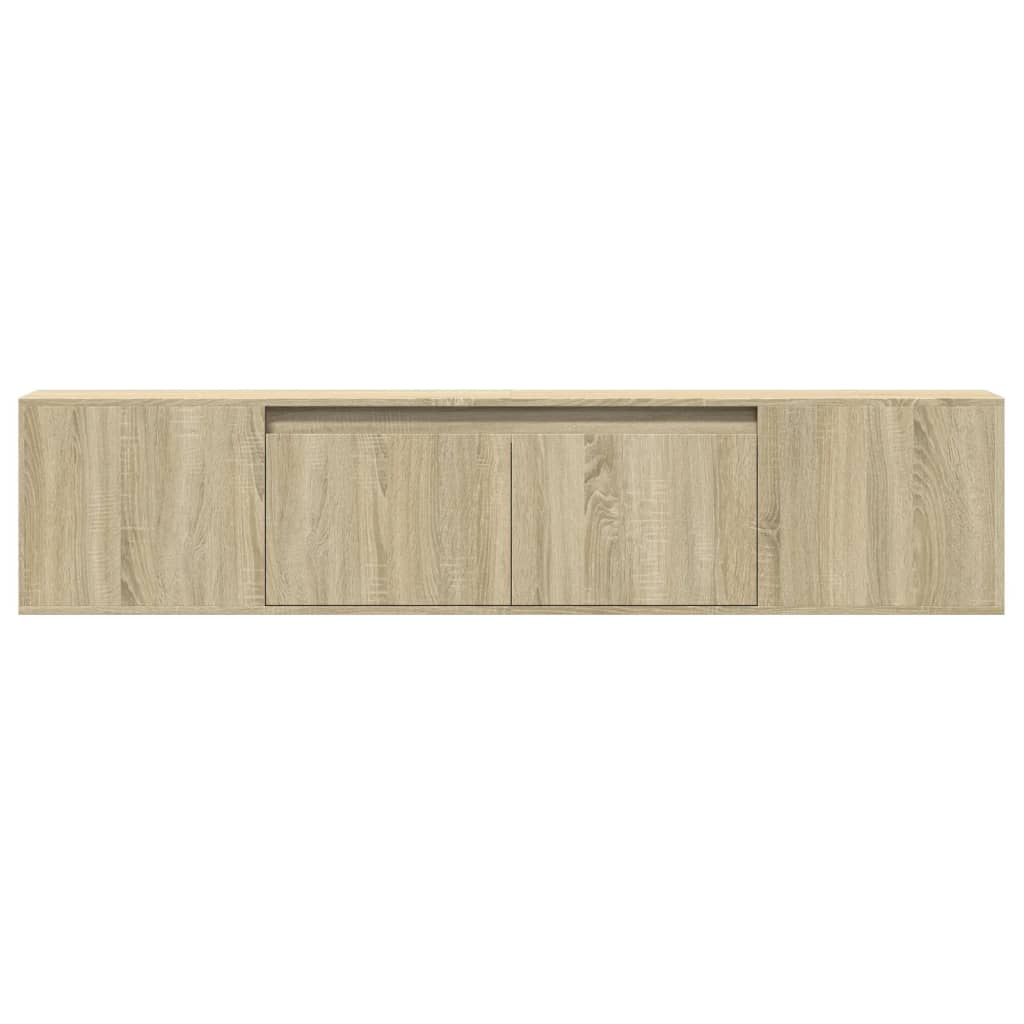 TV-Wandschrank mit LED-Beleuchtung Sonoma-Eiche 180x31x39,5 cm